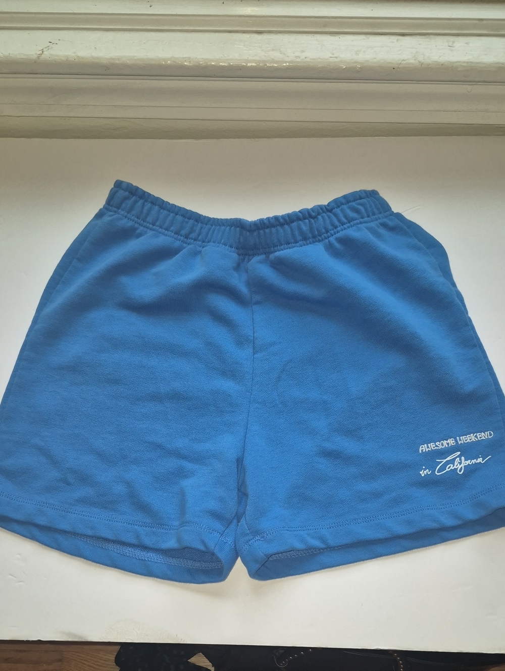 Zara Blue Knit Elastic Waist Shorts